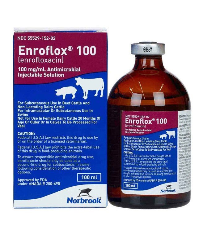 Shop Enroflox 100 for Beef Cattle, Non-Lactating Dairy Cattle and Swine Online